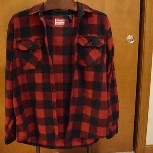 Men's Classic Wrangler Red and Black Plaid Flannel Shirt